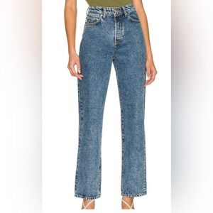 Lovers & Friends Ryan High Rise Straight Dark Wash Jeans Size 26 Sustainable 30”